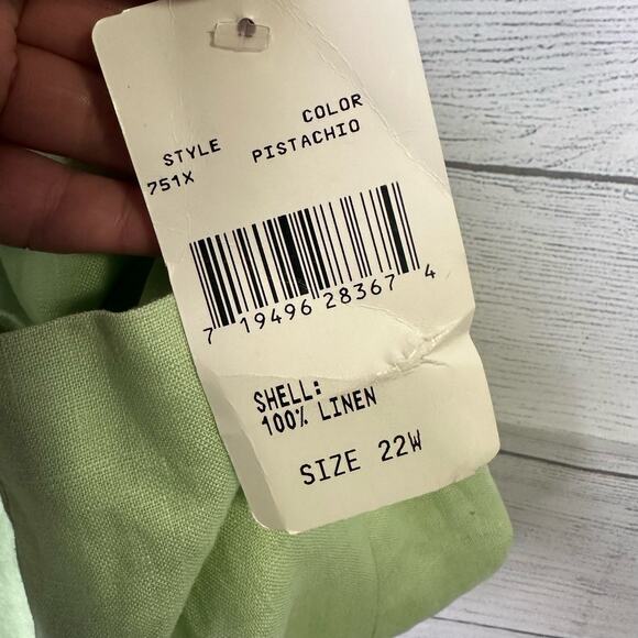 Bagatelle Womens size 22W VTG Linen Blazer Button Front Green Jacket New - Picture 3 of 8